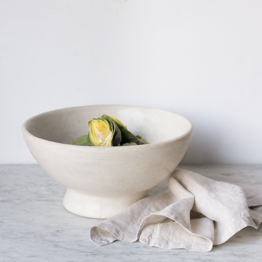 The French Kitchen elsie green | Moroccan Tadelakht | Pedestal Bowl Ivory