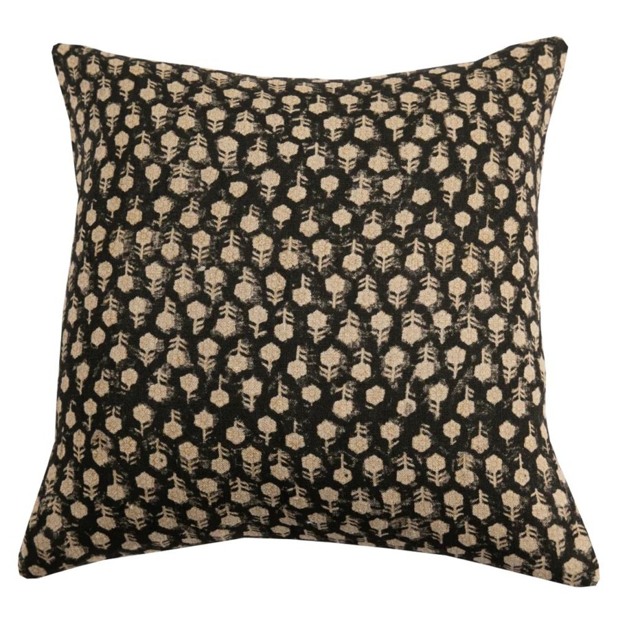 Textiles elsie green | Block Print Pillow Cover | Tulsi Noir