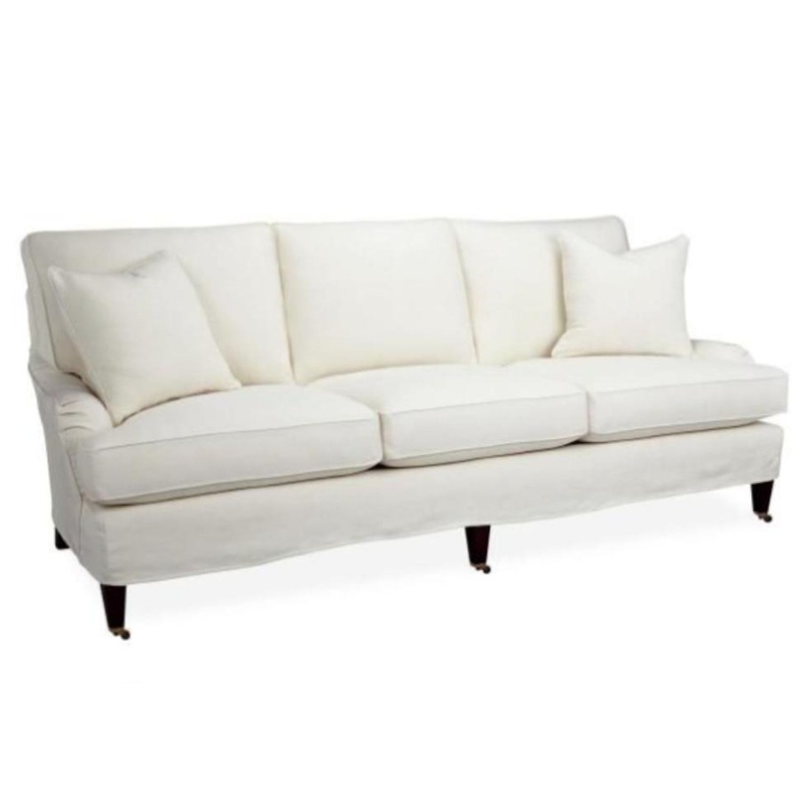 Furniture Elsie Green | English Arm Slipcovered Sofa Boomer White