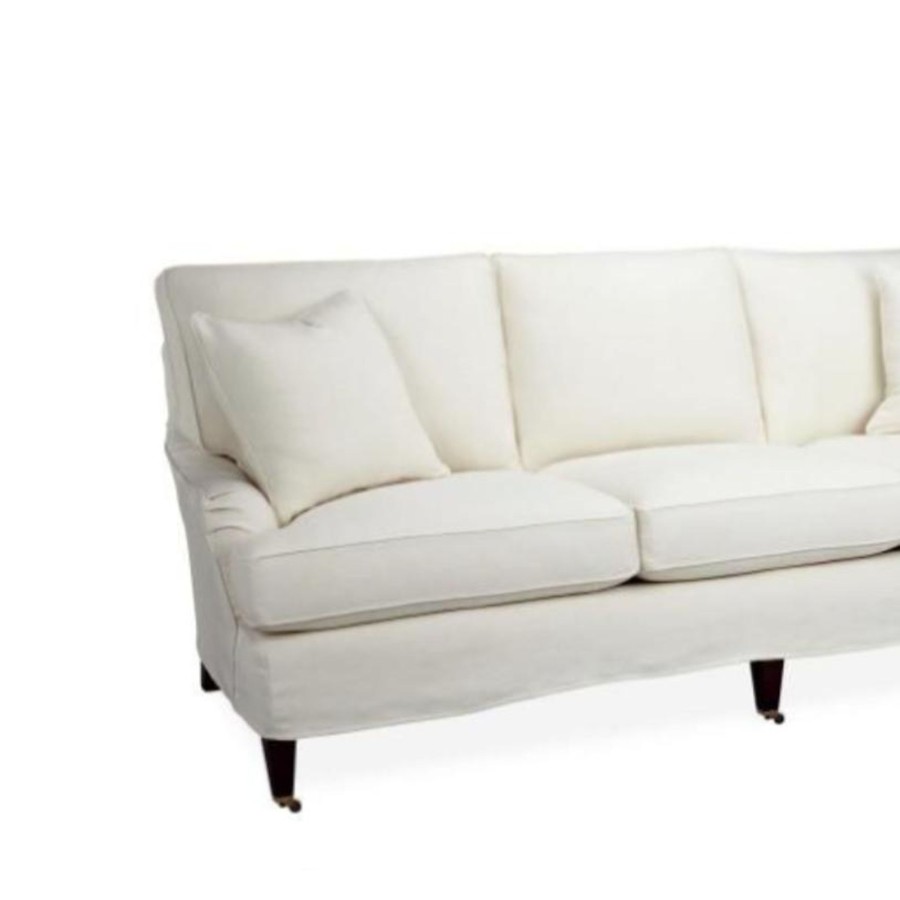 Furniture Elsie Green | English Arm Slipcovered Sofa Boomer White