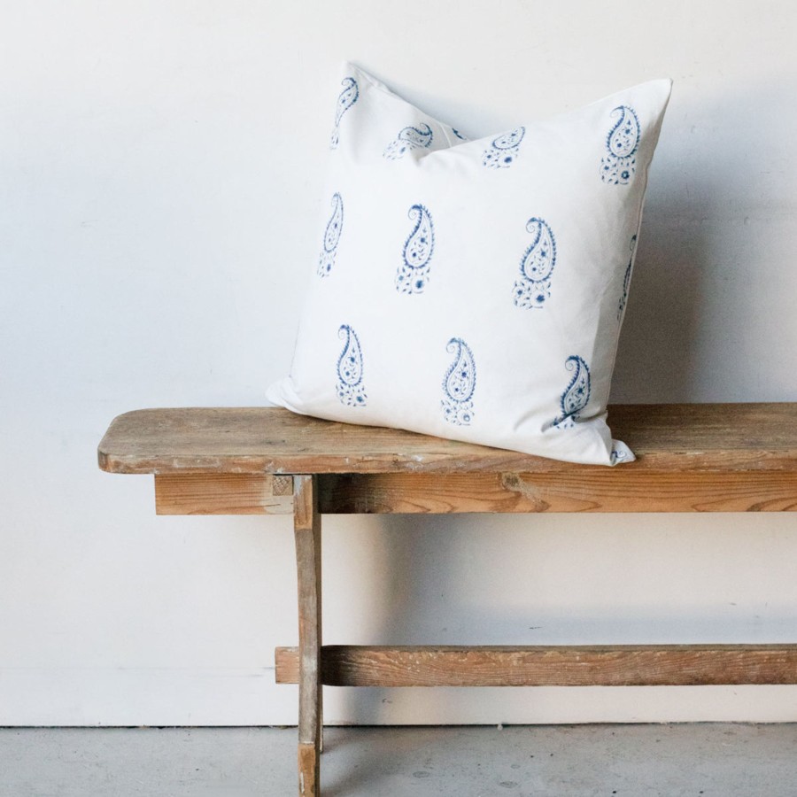 Textiles Elsie Green | Hand Block Printed Pillow Cover | Jacqueline Indigo