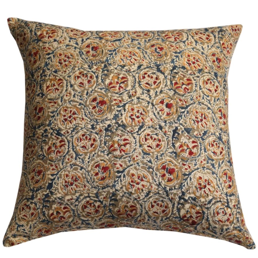 Textiles elsie green | Cotton Block Printed Pillow Cover | Adah Mela