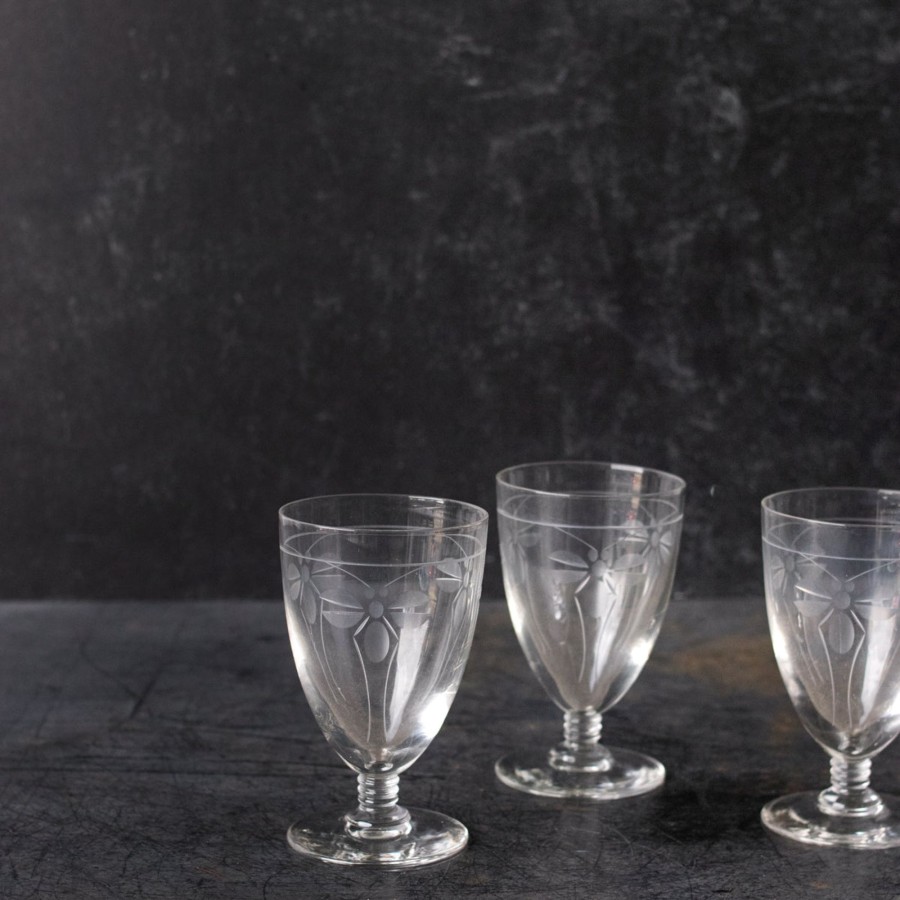 The French Kitchen elsie green | Trio Of Petite Vintage Wine Glasses