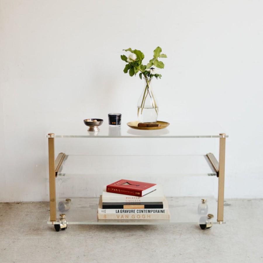 Furniture elsie green | Vintage Brass Bar Cart