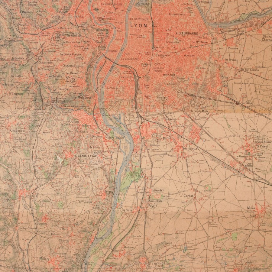 Art Galerie elsie green | Vintage Lyon Map