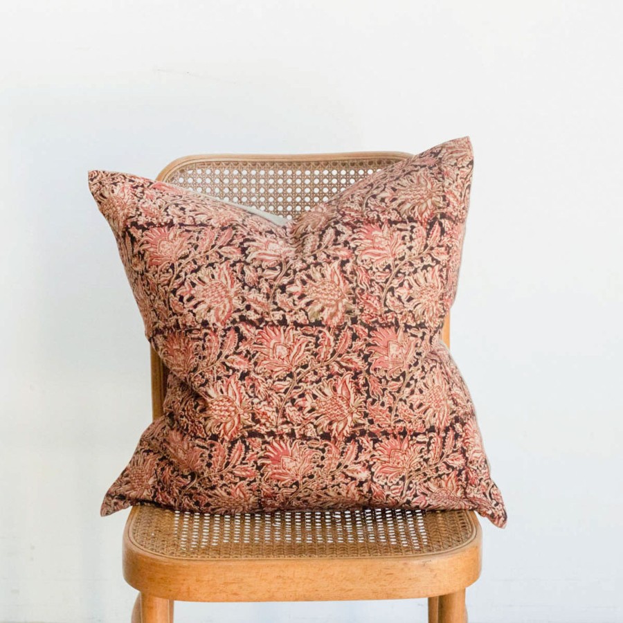 Textiles elsie green | Cotton Block Printed Pillow Cover | Adah Kesar