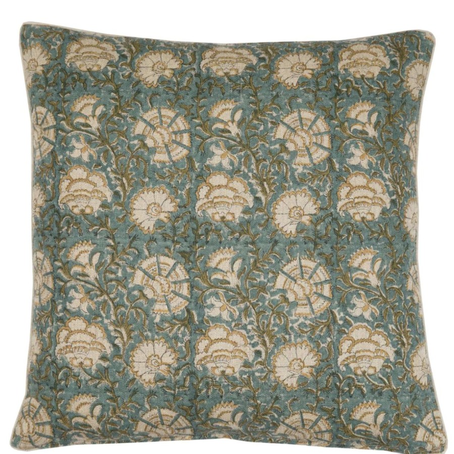 Textiles elsie green | Block Print Pillow Cover | Nisa Lush