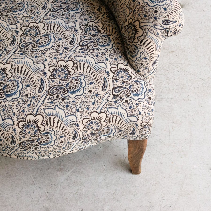 Furniture elsie green | Block Print Crapaud Chair | Alexandra Indigo