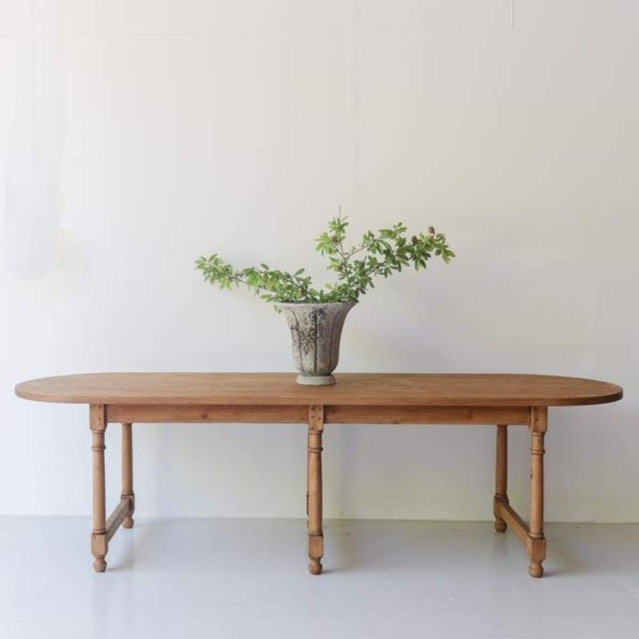 Furniture Custom Furniture | Reclaimed Wood Oval Farm Table | Floor Sample