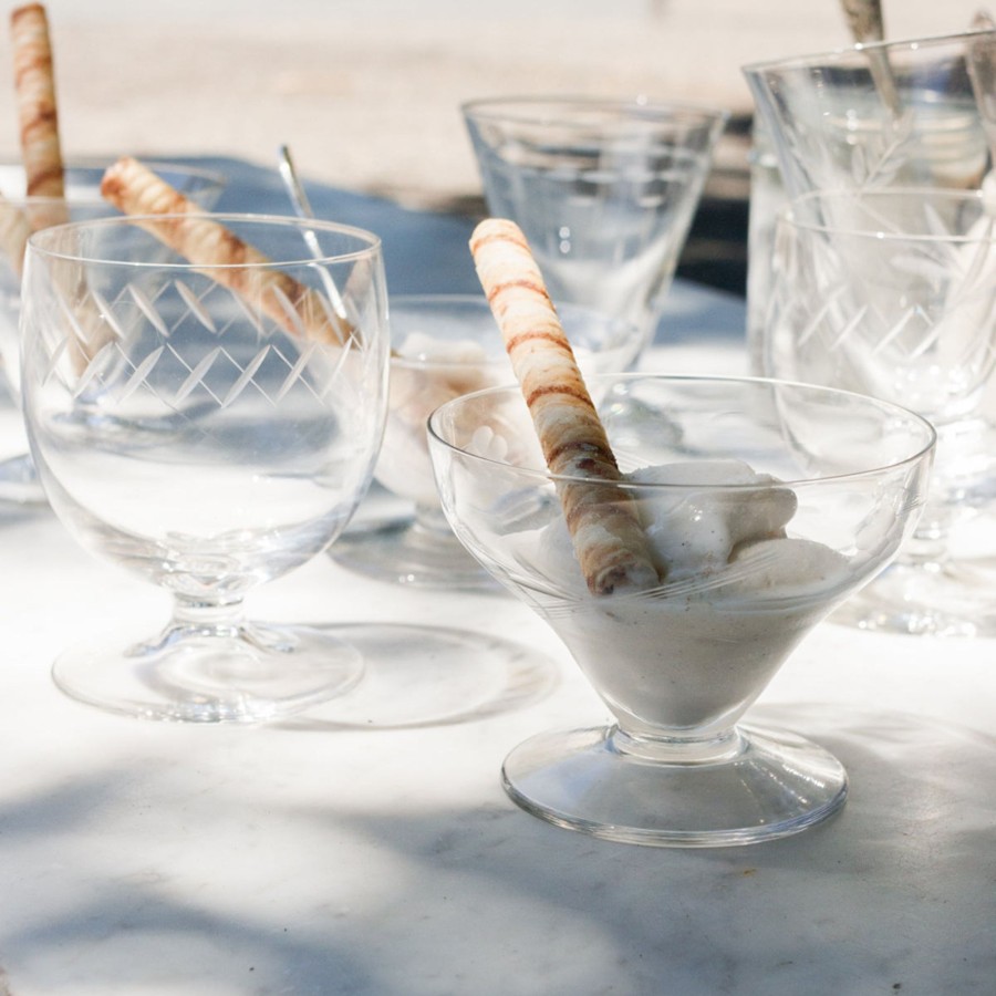 The French Kitchen elsie green | Pair Of Vintage Etched Dessert Coupes