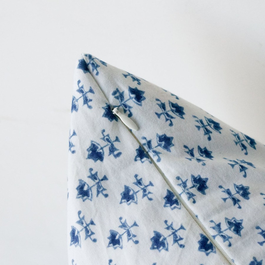 Textiles Elsie Green | Hand Block Printed Pillow Cover | Juliette Indigo