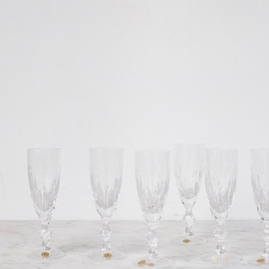 The French Kitchen Brocante Belgique x | Cut Crystal Flute Set Of 6