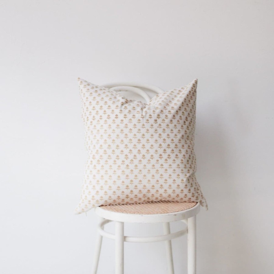 Textiles Elsie Green | Hand Block Printed Pillow Cover | Juliette Gold