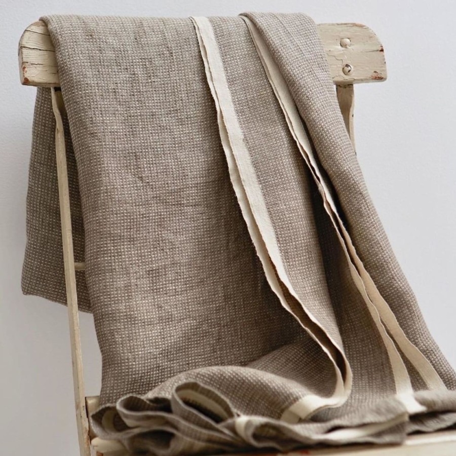 Textiles Elsie Green | Washed Waffle Throw Natural