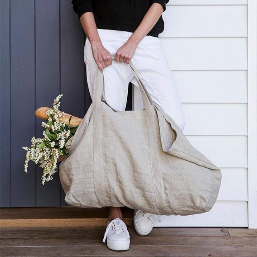 Decor elsie green | Frankie Linen Bag Flax