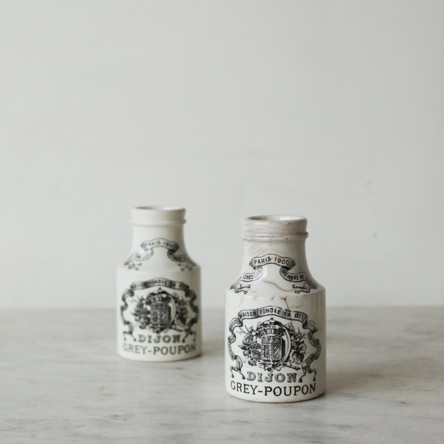 Decor Didier | Imprinted Ironstone Mustard Pot