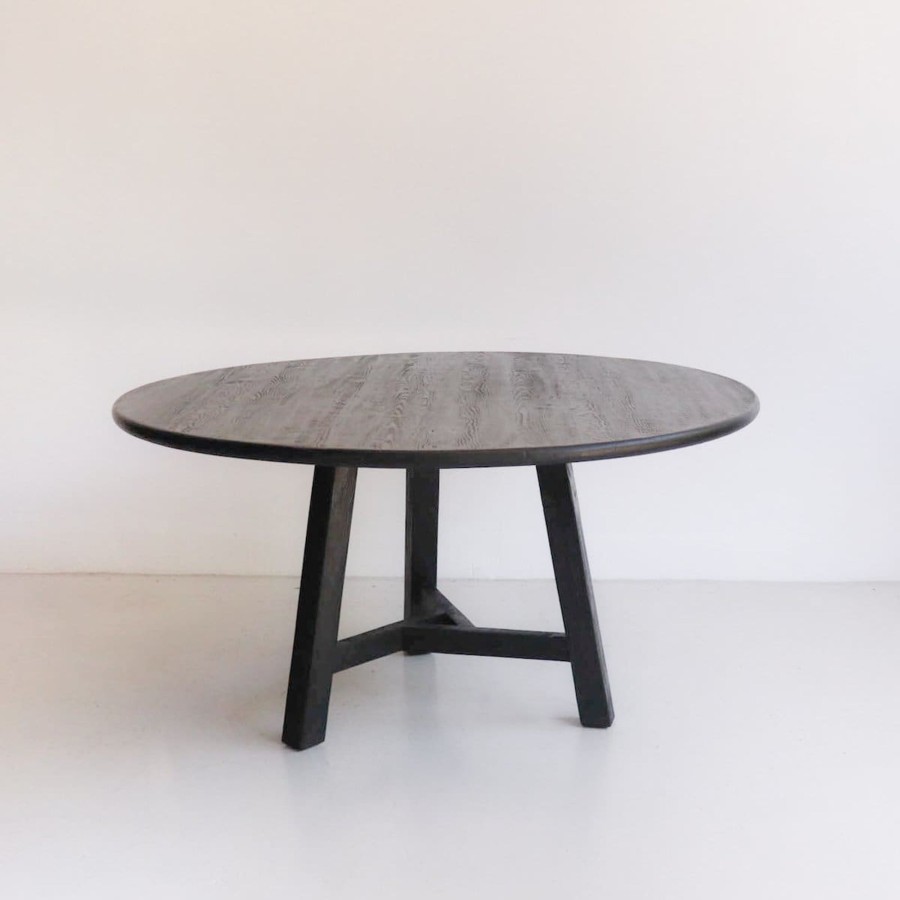 Furniture Custom Furniture | Reclaimed Wood Round Dining Table Black