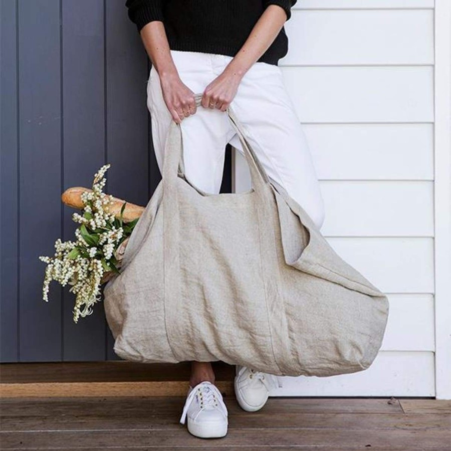 Decor elsie green | Frankie Linen Bag Flax