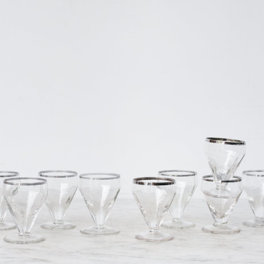 The French Kitchen Elsie Green | Silver Rim Cocktail Glasses