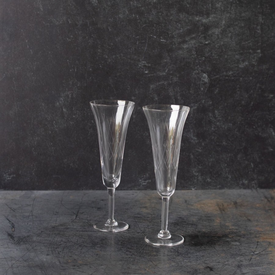 The French Kitchen elsie green | Etched Champagne Flute Set Of 5