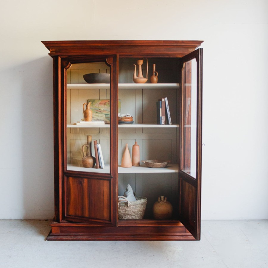 Furniture elsie green | Walnut Glass Door Cabinet