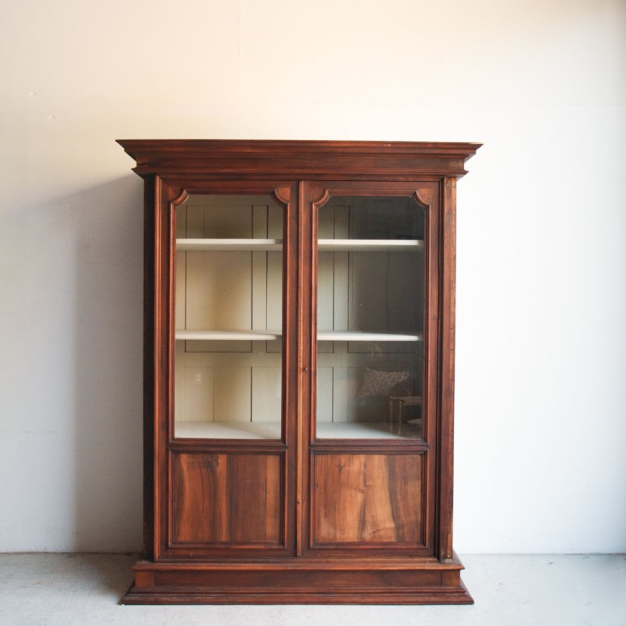 Furniture elsie green | Walnut Glass Door Cabinet