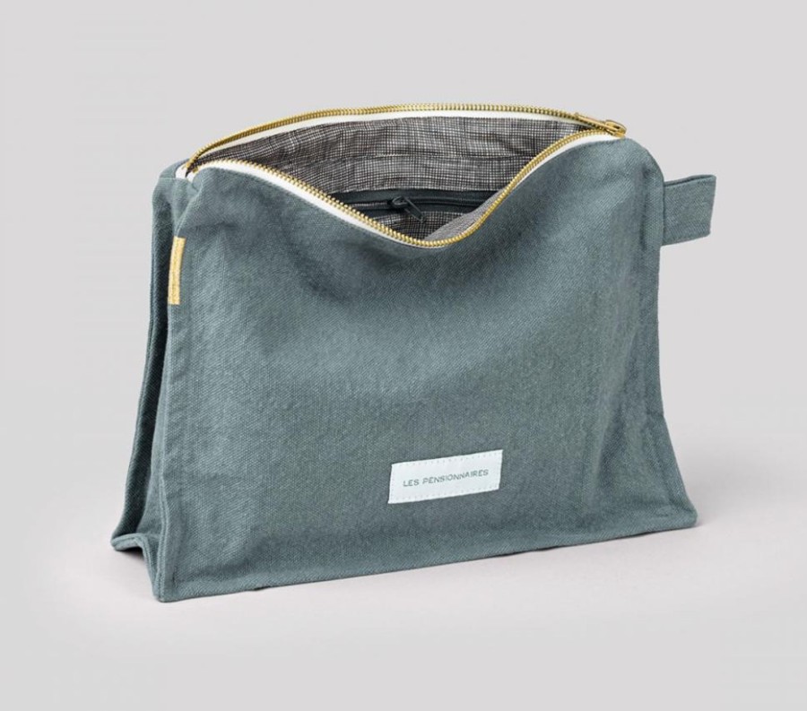 Textiles elsie green | Organic Cotton Toiletry Bag Linden Green