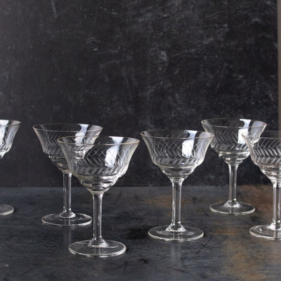 The French Kitchen Vintage | Etched Wine Glass Set Of 7