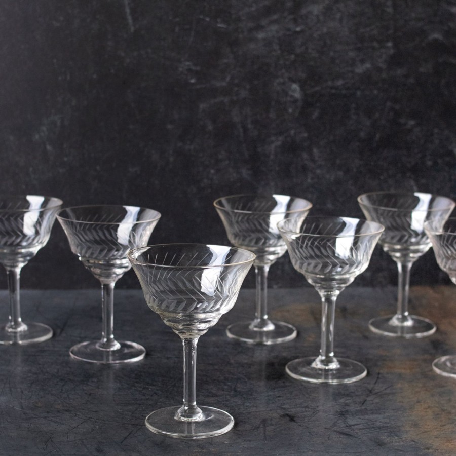 The French Kitchen Vintage | Etched Wine Glass Set Of 7