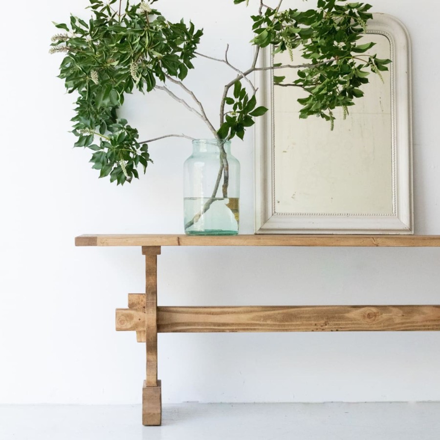 Furniture elsie green | Reclaimed Wood Monastery Console Waxed Pine