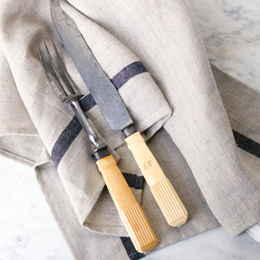 The French Kitchen Elsie Green | Engraved Bone Carving Set