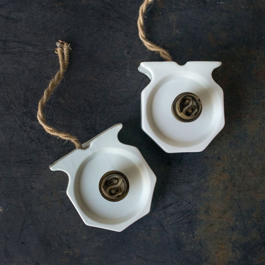 Textiles Emmeline | Pair Of Porcelain Bathroom Sconces