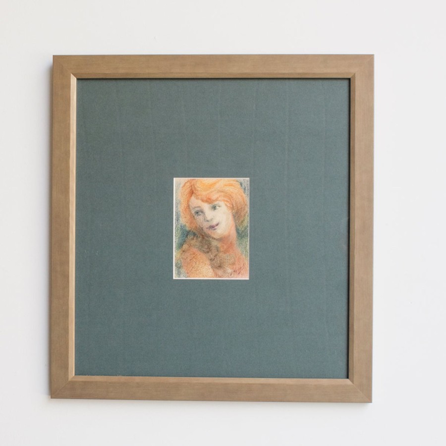 Art Galerie elsie green | Portrait In Conte Crayon | Framed