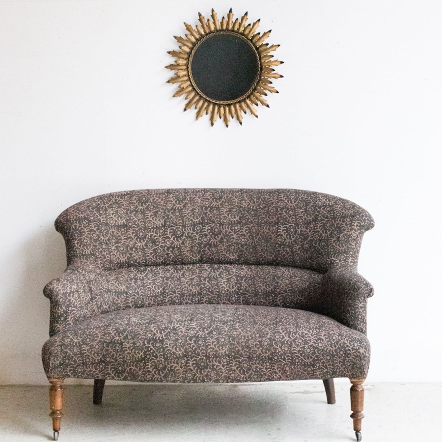 Furniture elsie green | Vintage Block Print Settee