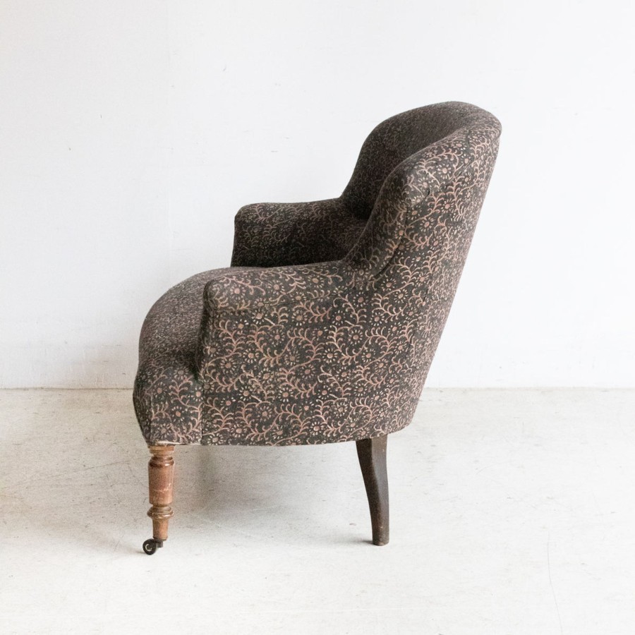 Furniture elsie green | Vintage Block Print Settee