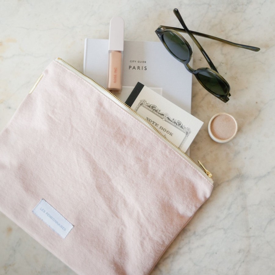 Textiles elsie green | Organic Cotton Large Pouch Delicate Pink