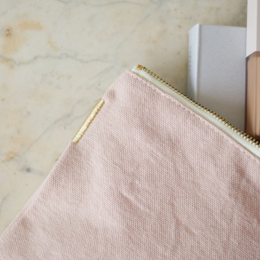 Textiles elsie green | Organic Cotton Large Pouch Delicate Pink