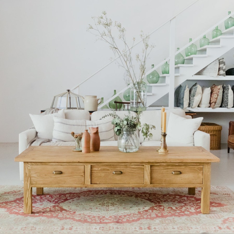 Furniture Custom Furniture | Reclaimed Wood Bread Board Coffee Table Waxed Pine