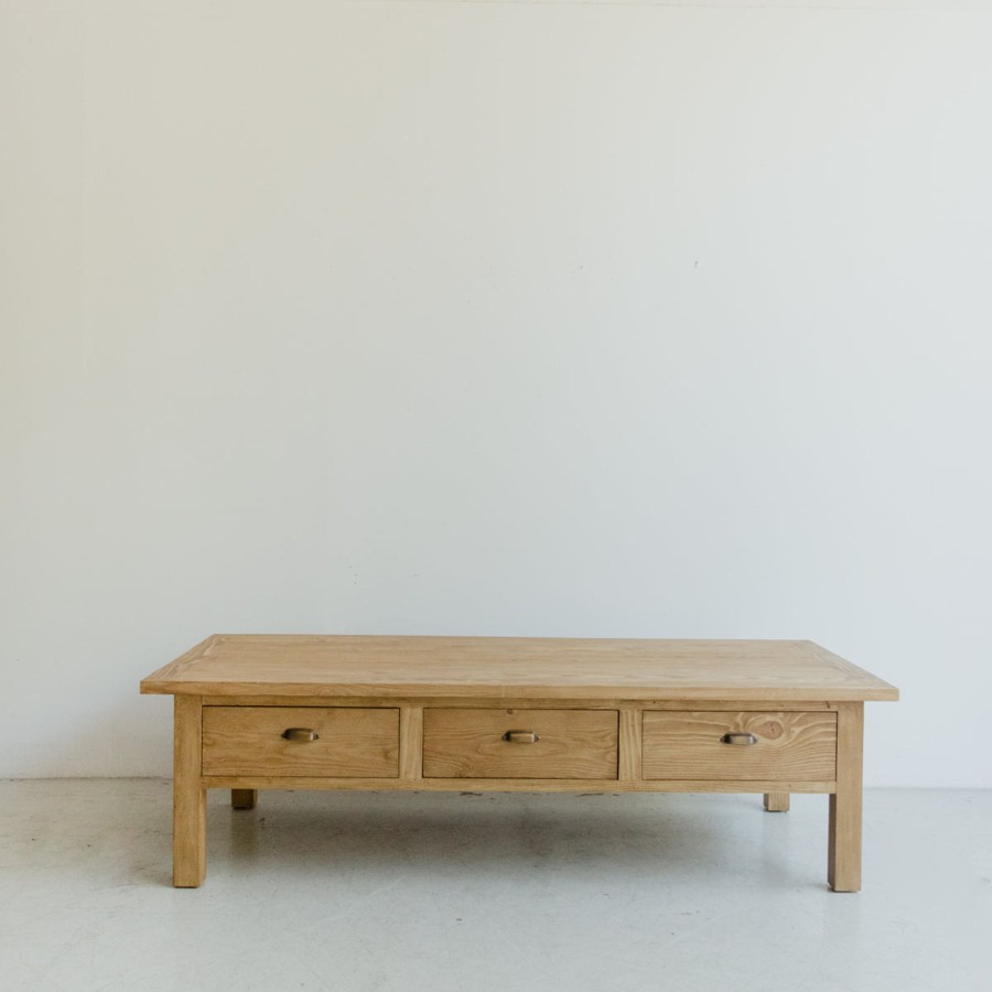 Furniture Custom Furniture | Reclaimed Wood Bread Board Coffee Table Waxed Pine