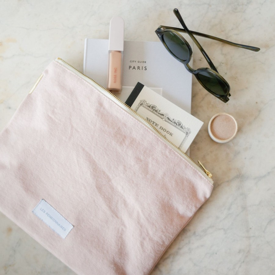 Decor elsie green | Organic Cotton Large Pouch Delicate Pink