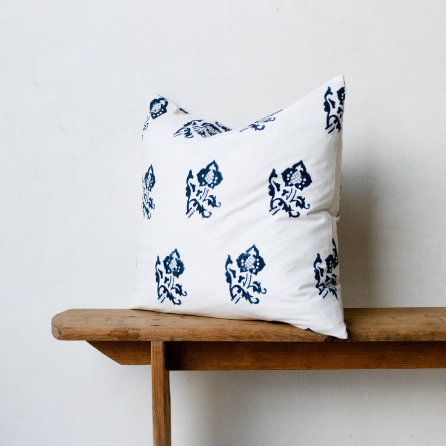 Textiles Elsie Green | Block Print Pillow | Sophie Indigo