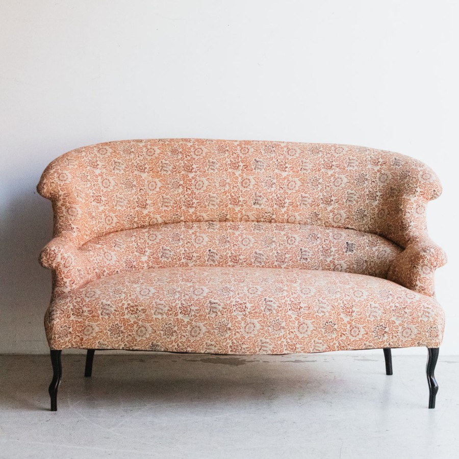 Furniture elsie green | Vintage Block Print Sofa