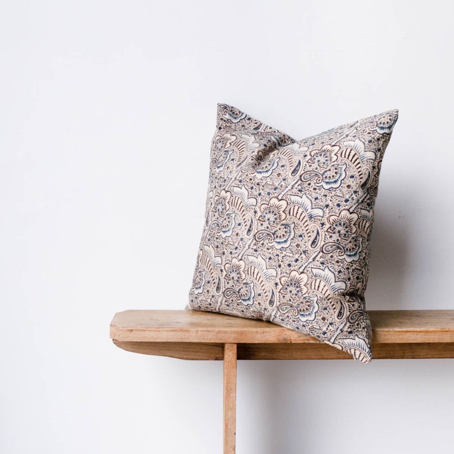 Textiles Elsie Green | Block Print Pillow Cover | Alexandra Indigo