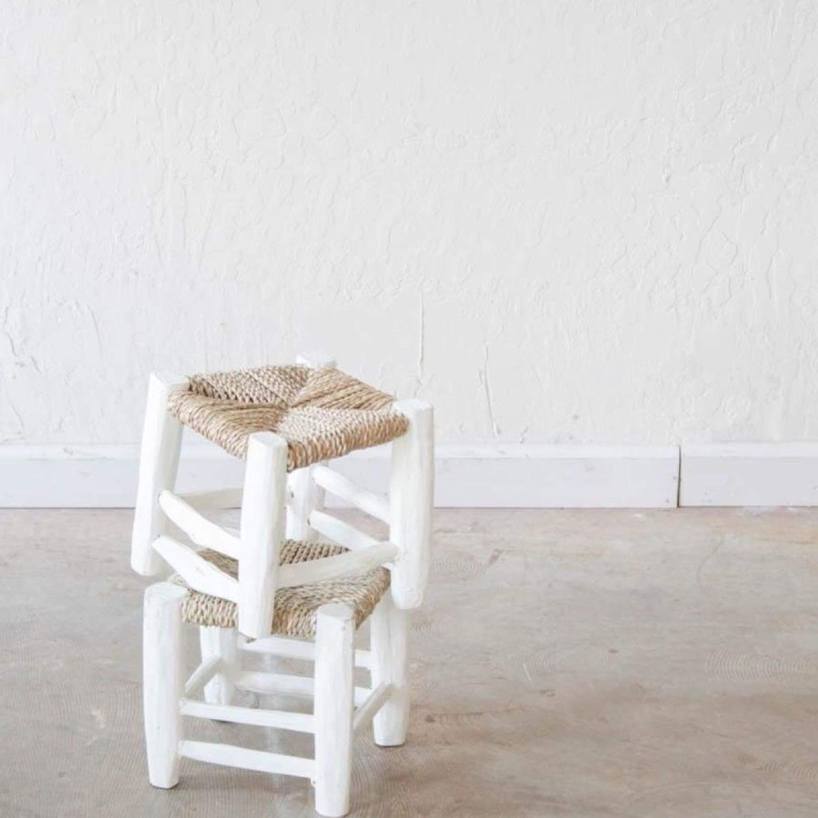 Textiles yasmina | Small Moroccan Stool Black