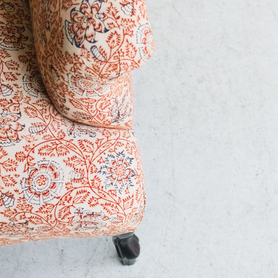 Furniture elsie green | Vintage Block Print Sofa