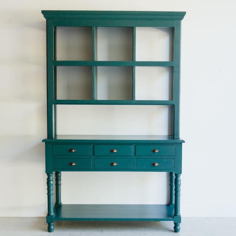 Furniture elsie green | Tudor Reclaimed Wood Library Console Teal