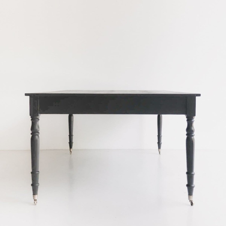 Furniture Custom Furniture | French Inspired Reclaimed Wood Partner'S Desk Black