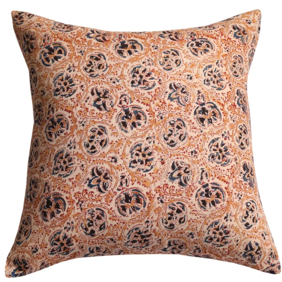 Textiles elsie green | Cotton Block Printed Pillow Cover | Adah Milli