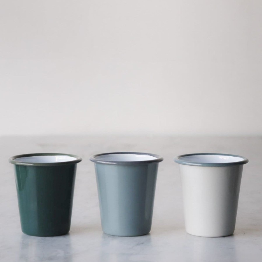 The French Kitchen elsie green | Enamel Tumbler Set Of 4 Oyster Grey