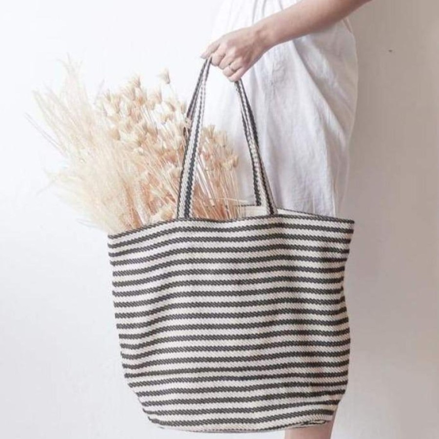 Decor elsie green | Striped Cotton Tote